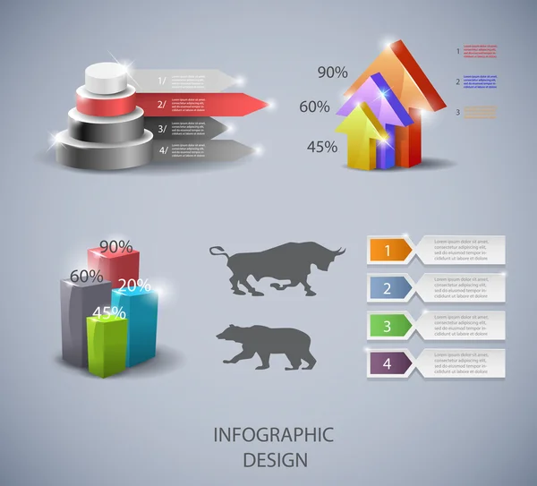 Elementos de diseño para infografía o presentación — Vector de stock