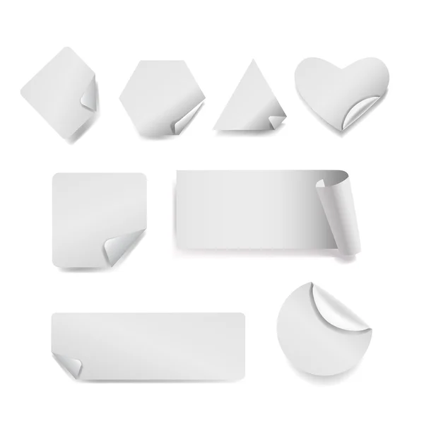 Conjunto de adesivos brancos formas geométricas —  Vetores de Stock