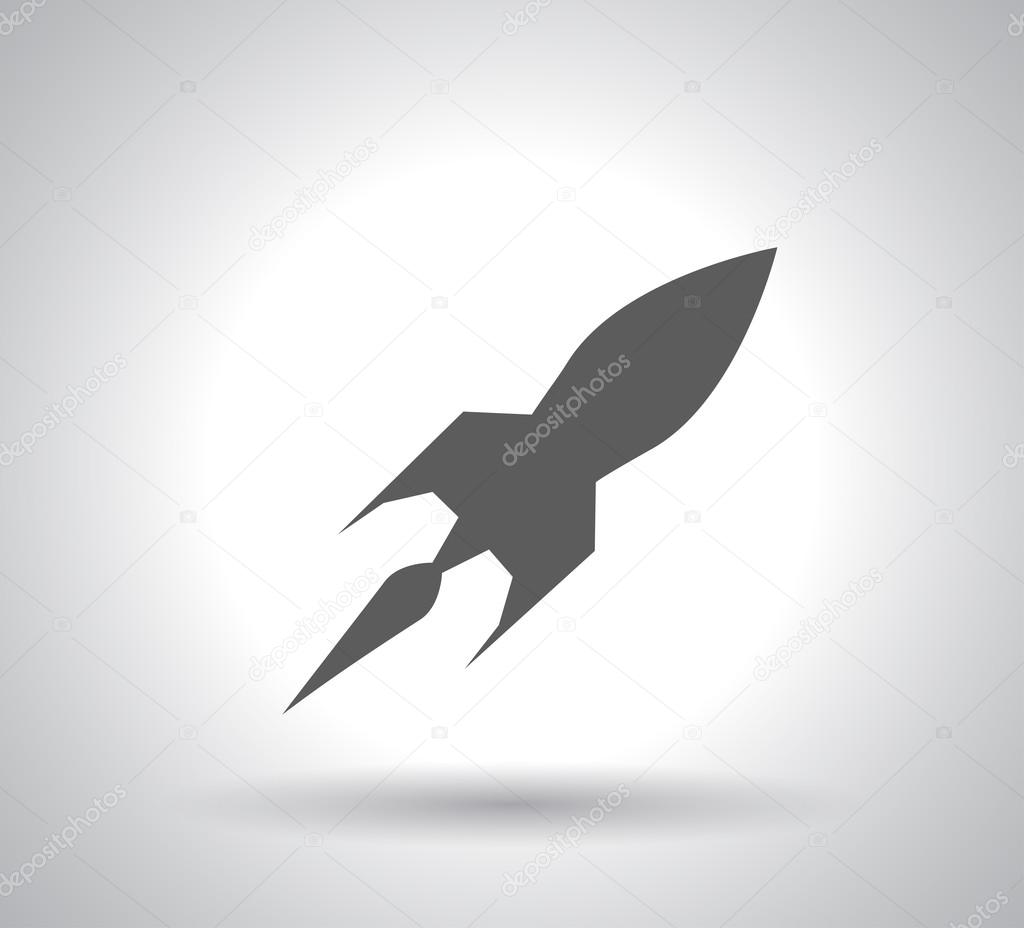 Rocket icon, Flat design style