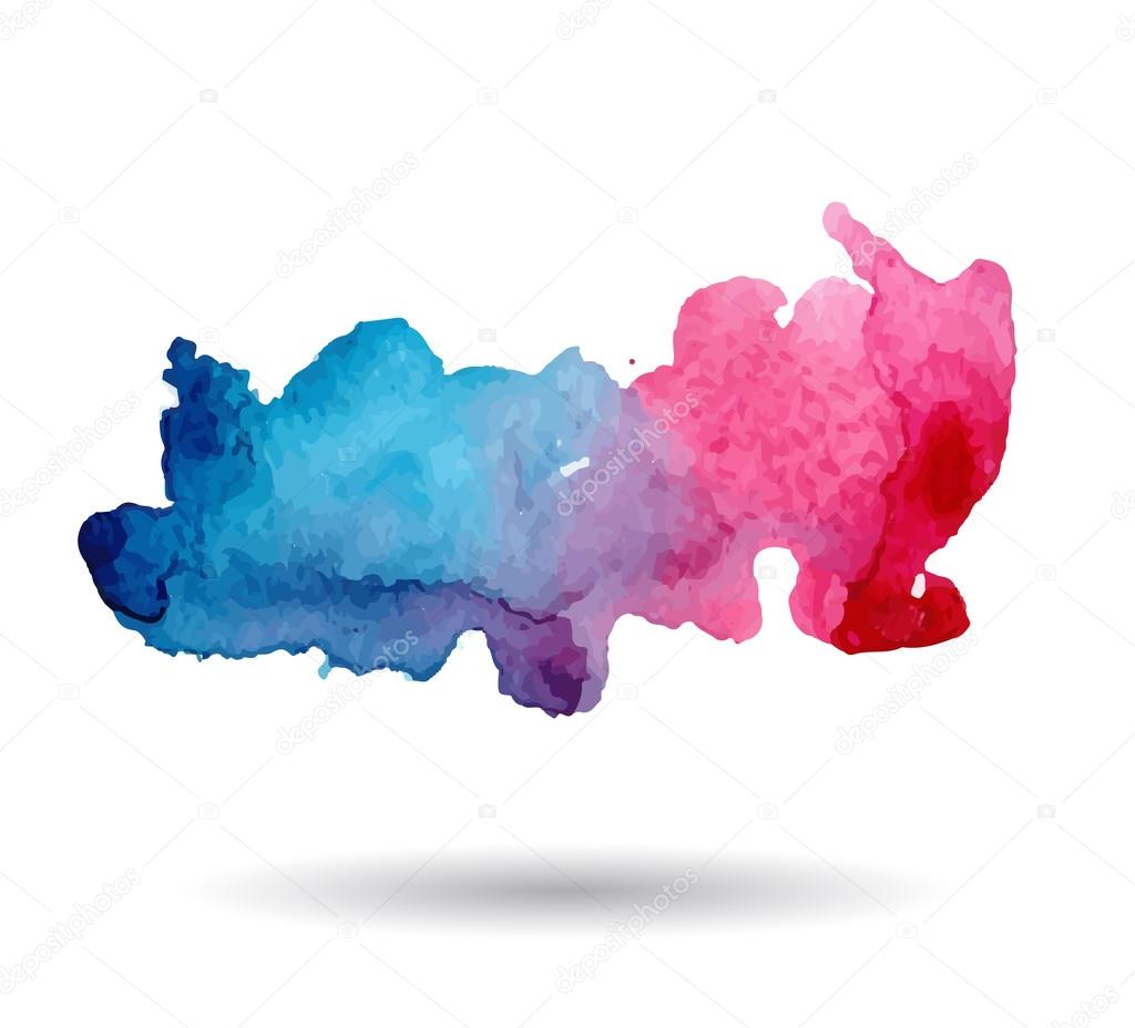 Abstract isolated watercolor stain. Vector illustration