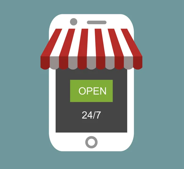 Modern akıllı telefon üzerinde online alışveriş — Stok Vektör