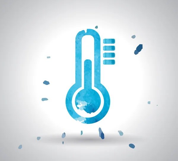 Aquarellthermometer-Symbol — Stockvektor