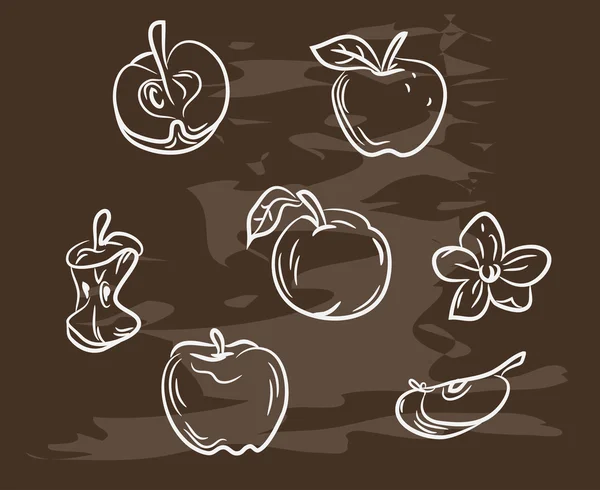 Zbiór owoców rysowane ręcznie — Wektor stockowy