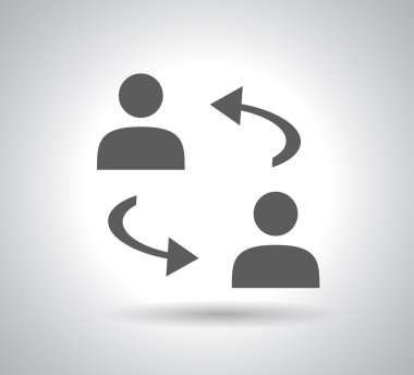 Men exchanging symbol