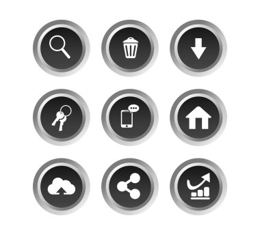 siyah internet düğmeleri