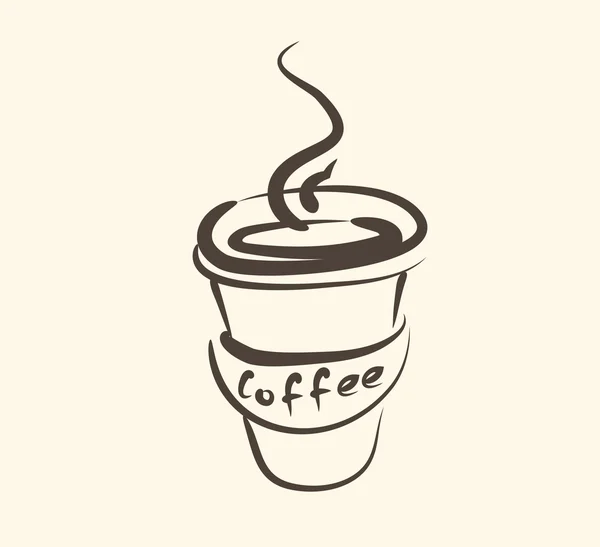 Warme koffie beker pictogram — Stockvector