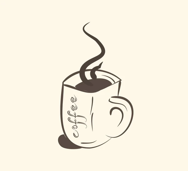 Hete koffiekop — Stockvector