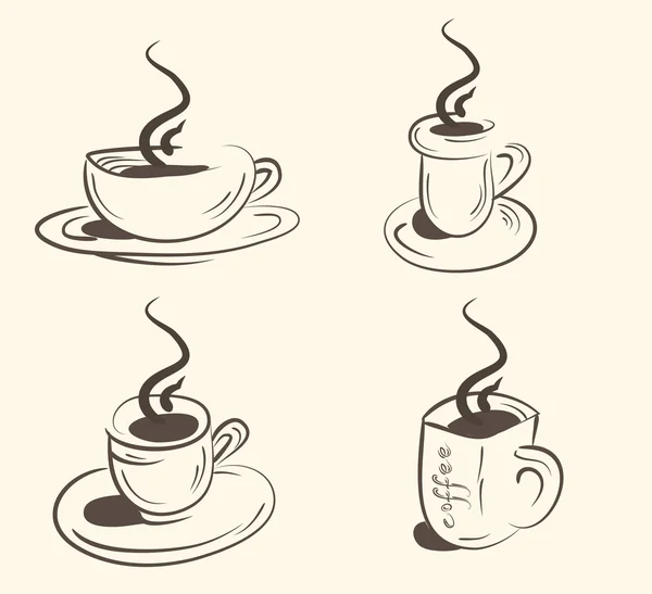 Ikony i symbole kawy i herbaty — Wektor stockowy