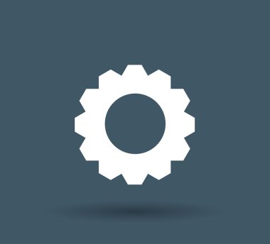 Beyaz dişli simgesini