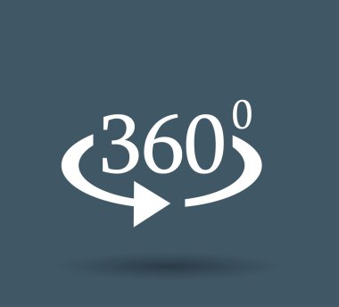 Açı 360 derece işareti simgesi