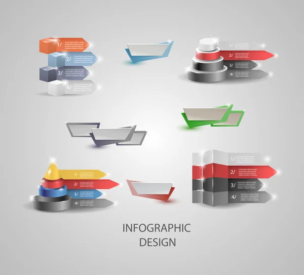 Набор элементов дизайна для инфографики или презентации — стоковый вектор