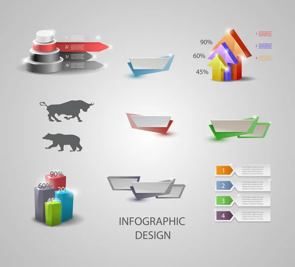 Набор элементов дизайна для инфографики или презентации — стоковый вектор