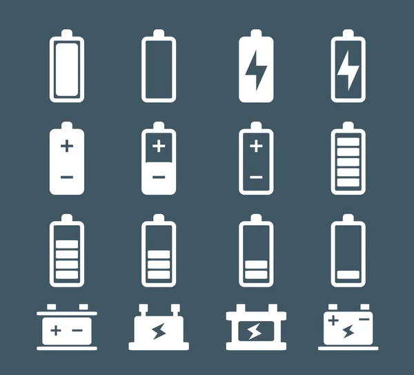 Conjunto de indicadores de nível de carga da bateria —  Vetores de Stock