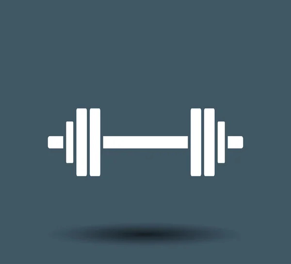 Flat barbell icon — Stock Vector