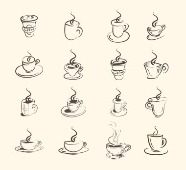 kahve ve çay simgeler ve simgeler