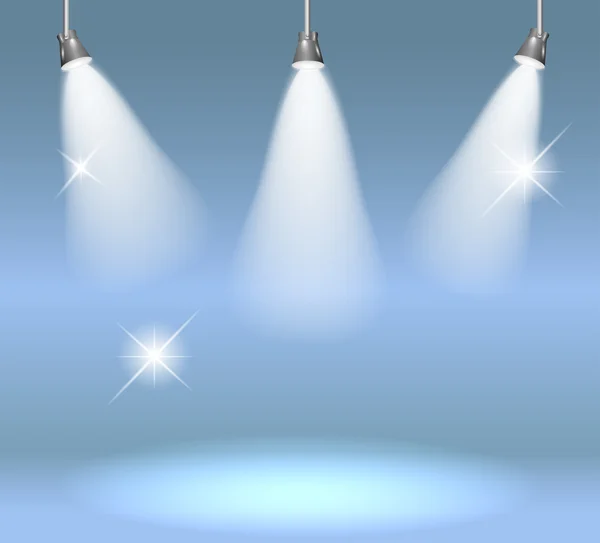 Beleuchtete Bühne mit szenischen Lichtern — Stockvektor