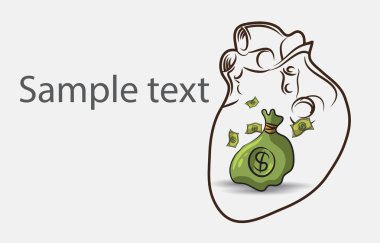 kalp içinde para ile