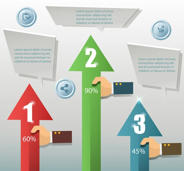 Biznes ręce pracy zespołowej infografiki szablon. — Wektor stockowy