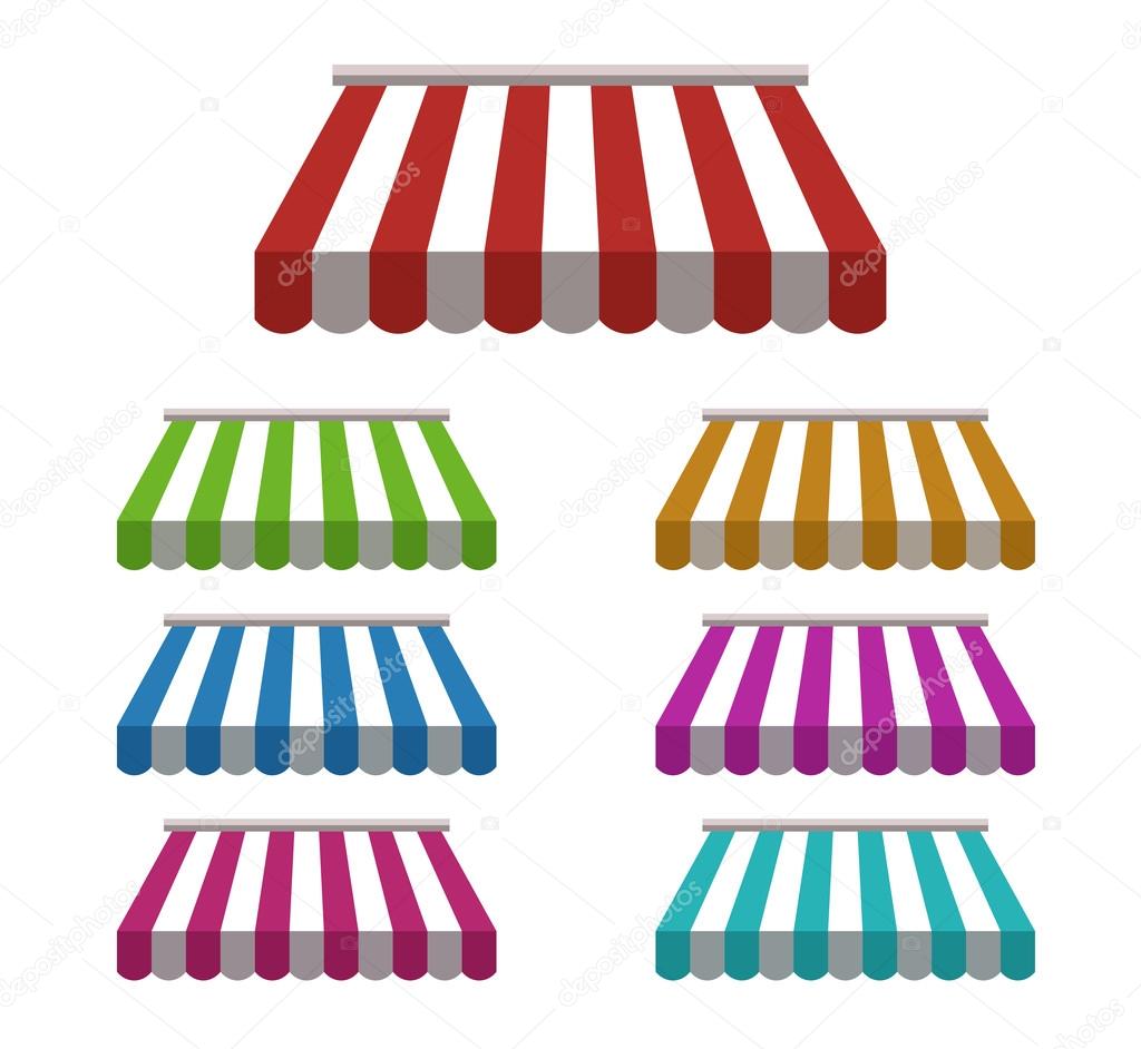 colorful awnings for shop