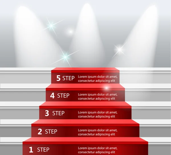 Pięć kroków, sukces — Wektor stockowy