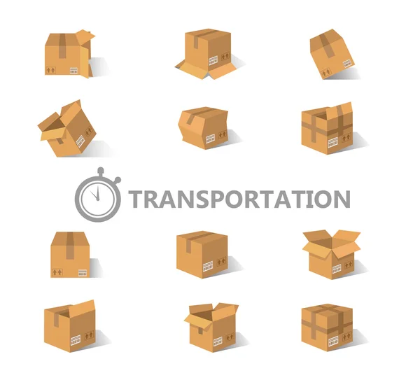 Flat carton boxes — Stock Vector