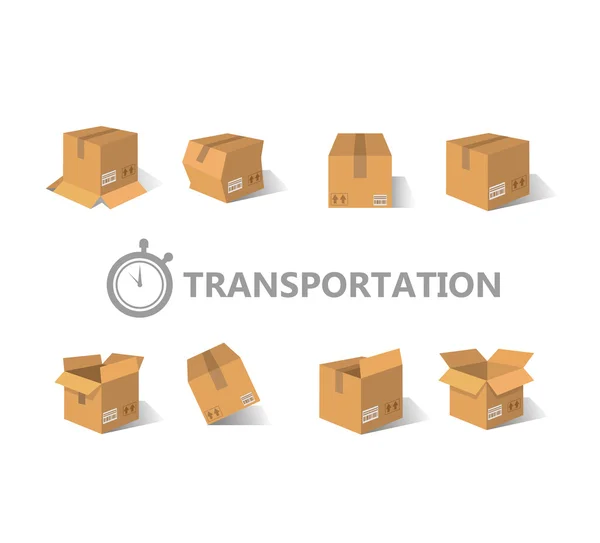 Плоский картонні коробки — стоковий вектор