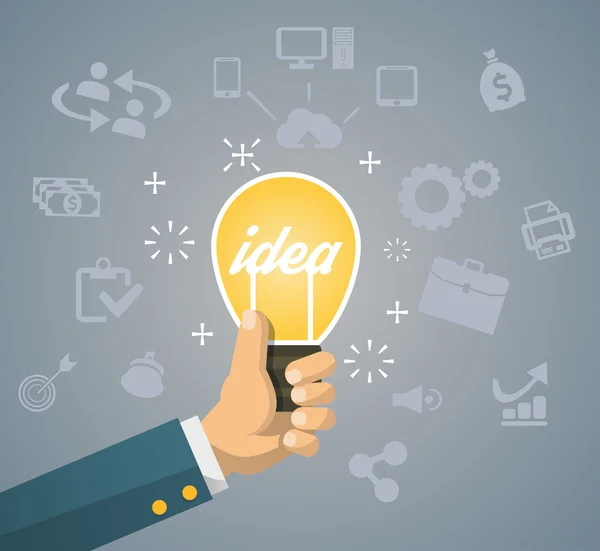 Idea innovation light bulb — Stock Vector