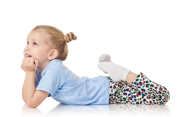 Little girl doing fitness exercises — Stock Photo, Image