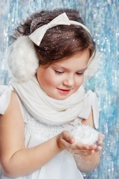 Girl in a New Year decorations — Stock Photo, Image