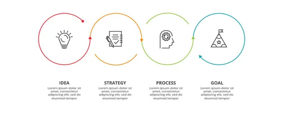 Cirkelelementen Van Grafiek Diagram Met Stappen Opties Onderdelen Processen — Stockvector