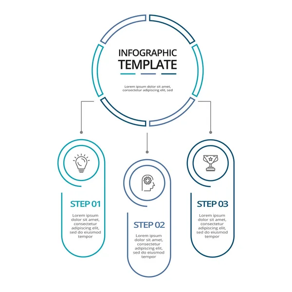 Concetto Creativo Infografica Con Fasi Opzioni Parti Processi — Vettoriale Stock