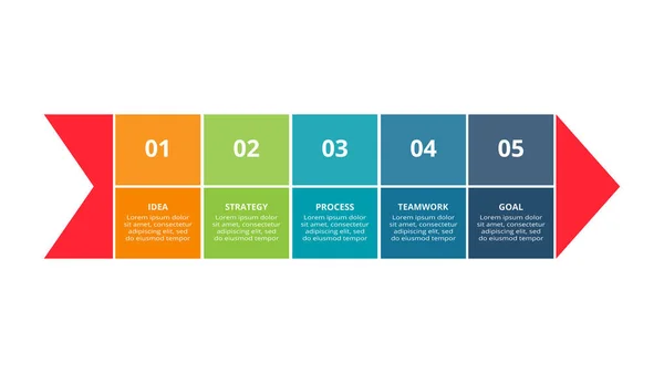 Flechas Abstractas Del Gráfico Diagrama Con Pasos Opciones Partes Procesos — Vector de stock