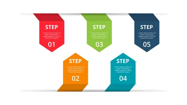 Abstracte Pijlen Van Grafiek Diagram Met Stappen Opties Onderdelen Processen — Stockvector