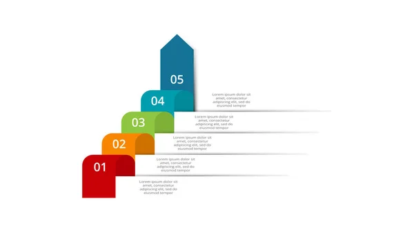 Abstracte Pijlen Van Grafiek Diagram Met Stappen Opties Onderdelen Processen — Stockvector