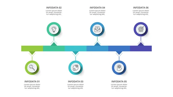 Chronologie Avec Éléments Modèle Infographique Pour Web Les Affaires Les — Image vectorielle