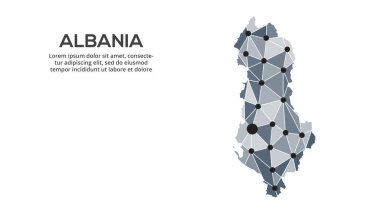 Arnavutluk haritası. Arnavutluk bölgeleri şeklinde küresel bir haritanın görüntüsü. Ülke bayrağı.