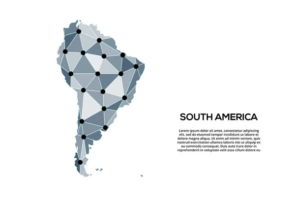 Dél Amerika Kommunikációs Hálózati Térképe Vektorkép Egy Alacsony Poli Globális — Stock Vector