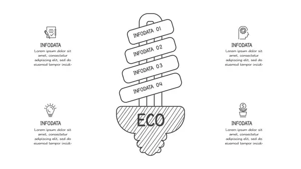 Doodle Éléments Infographie Cycle Avec Options — Image vectorielle