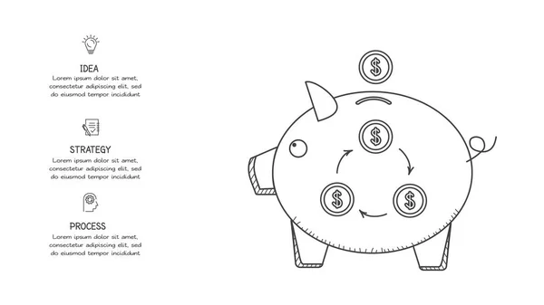 Doodle Zyklus Infografik Mit Optionen — Stockvektor