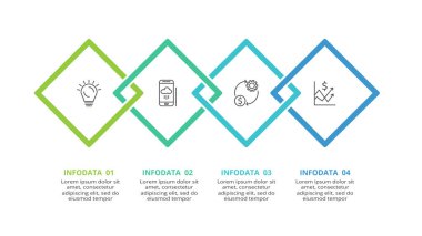 4 adım, seçenek, parça veya süreçle bilgi için yaratıcı bir kavram.