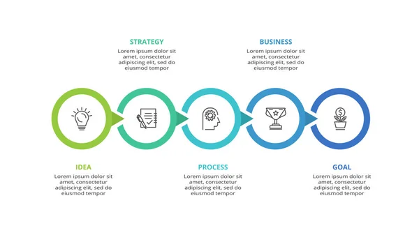 Concetto Creativo Infografica Con Fasi Opzioni Parti Processi — Vettoriale Stock