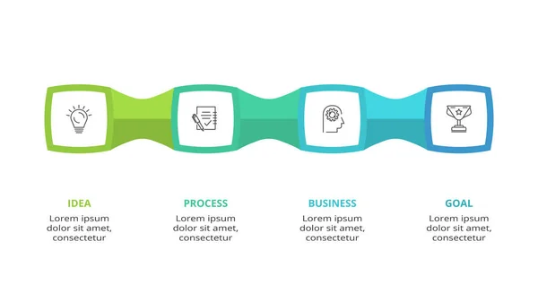 Concepto Creativo Para Infografía Con Pasos Opciones Piezas Procesos — Vector de stock