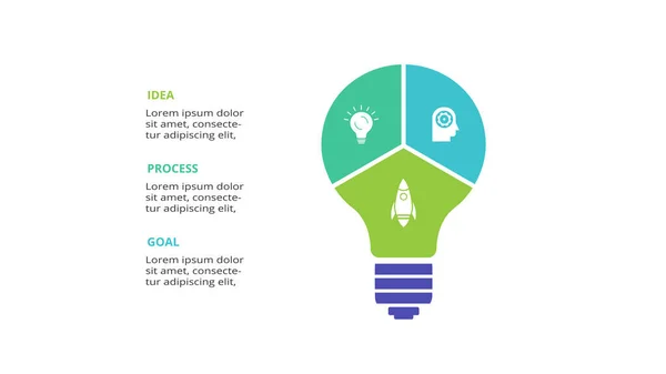 Kreatywna Koncepcja Infografiki Etapami Opcjami Częściami Lub Procesami — Wektor stockowy