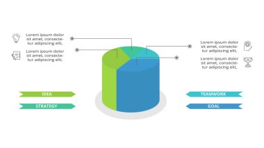 3 adım, seçenek, parça veya süreçle bilgi için yaratıcı bir kavram.
