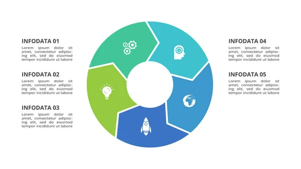 Concepto Creativo Para Infografía Con Pasos Opciones Piezas Procesos — Archivo Imágenes Vectoriales