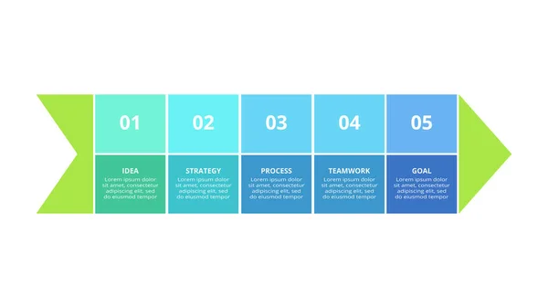 Conceito Criativo Para Infográfico Com Passos Opções Peças Processos —  Vetores de Stock