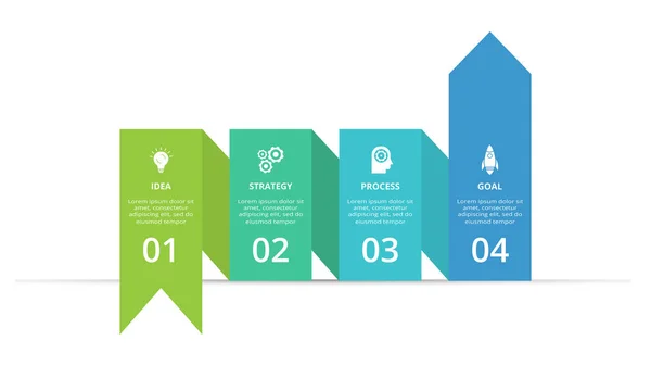 Concepto Creativo Para Infografía Con Pasos Opciones Piezas Procesos — Archivo Imágenes Vectoriales