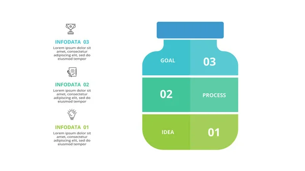 Kreatywna Koncepcja Infografiki Etapami Opcjami Częściami Lub Procesami — Wektor stockowy