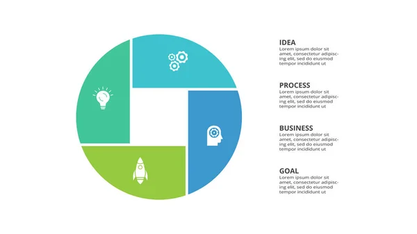 Concepto Creativo Para Infografía Con Pasos Opciones Piezas Procesos — Archivo Imágenes Vectoriales