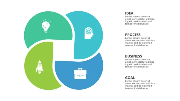 Concepto Creativo Para Infografía Con Pasos Opciones Piezas Procesos — Archivo Imágenes Vectoriales